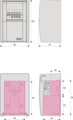 ABUS Key Garage For Wall Mounting 787 -Deals Bolt Gutter Store technical drawing 787 big 3
