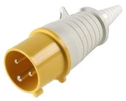 Walther Splashproof IP44 Male Plug Yellow 110v & Cable Sleeve 3 Walther Splashproof IP44 Male Plug Yellow 110v & Cable Sleeve